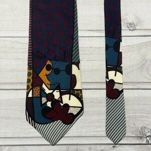 Romero Britto Tie Abstract Colorful 100% Silk Necktie Neo Pop Art Vintage